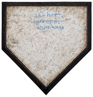 2008 David Wright Game Used, Signed & Inscribed New York Mets Home Plate Used For Career Home Runs #125-128 (MLB Authenticated & JSA)